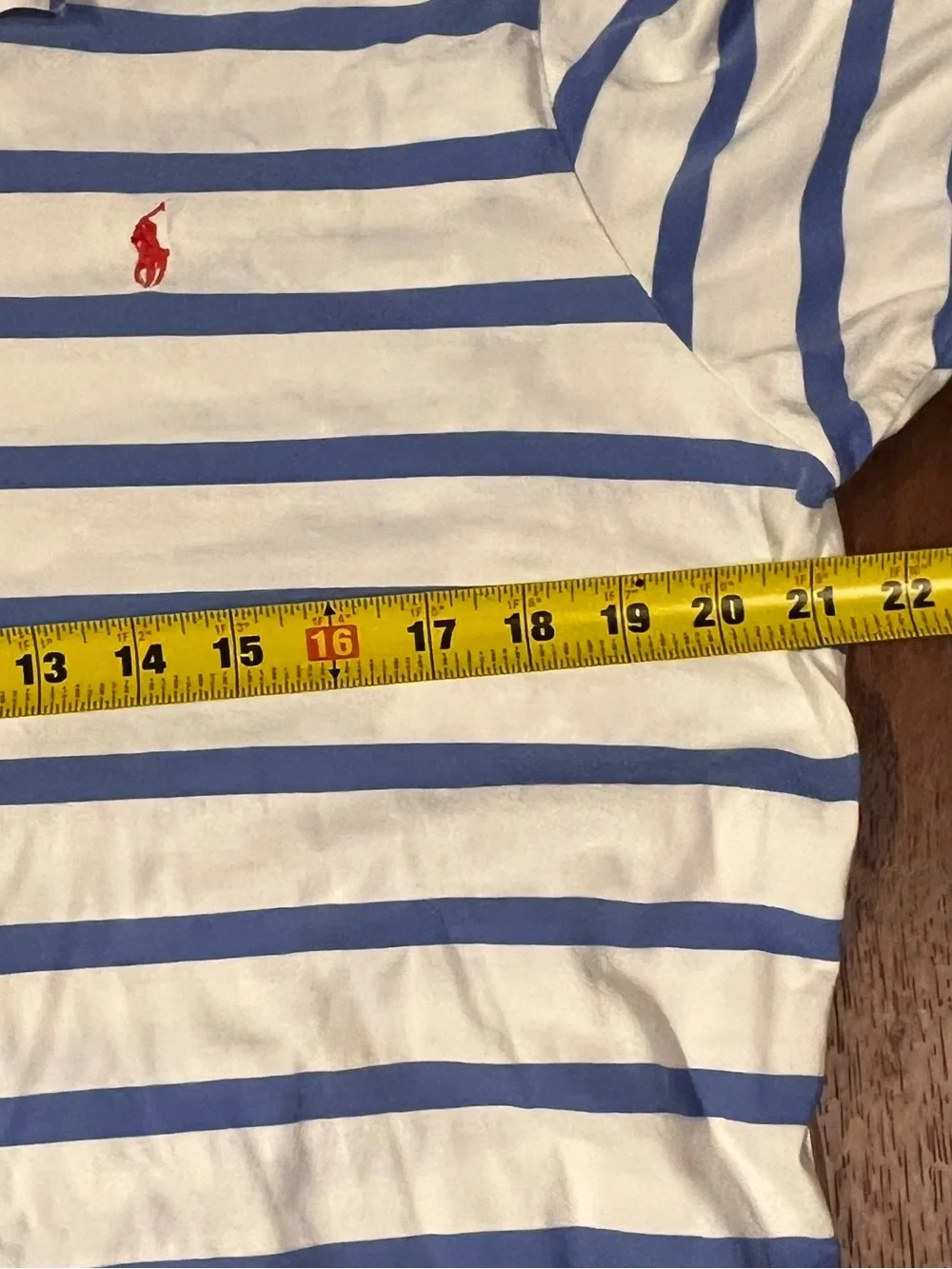 Polo Ralph Lauren Shirt Blue White Striped Short Sleeve 100% Cotton Soft Mens XL